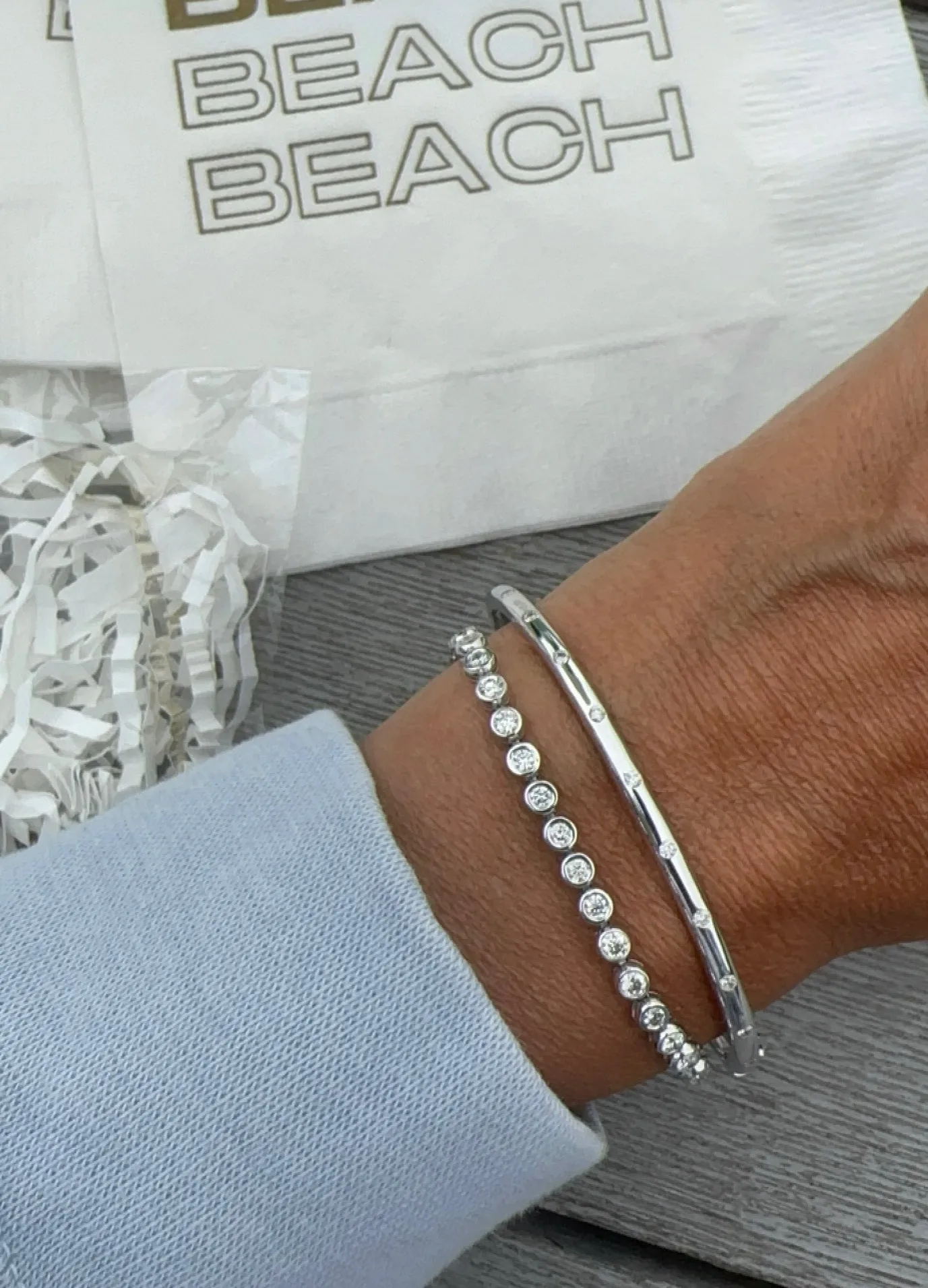 Bezel Set Diamond Tennis Bracelet