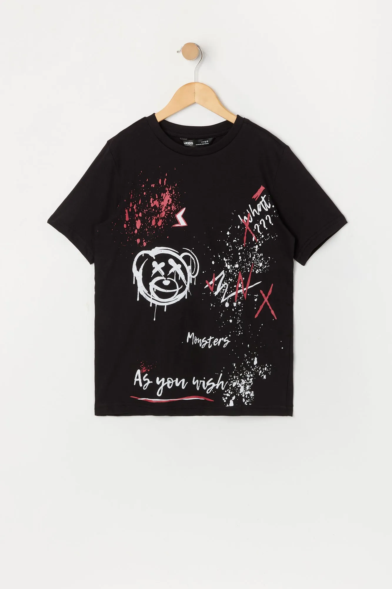 Boys Bear Paint Splatter Graphic T-Shirt