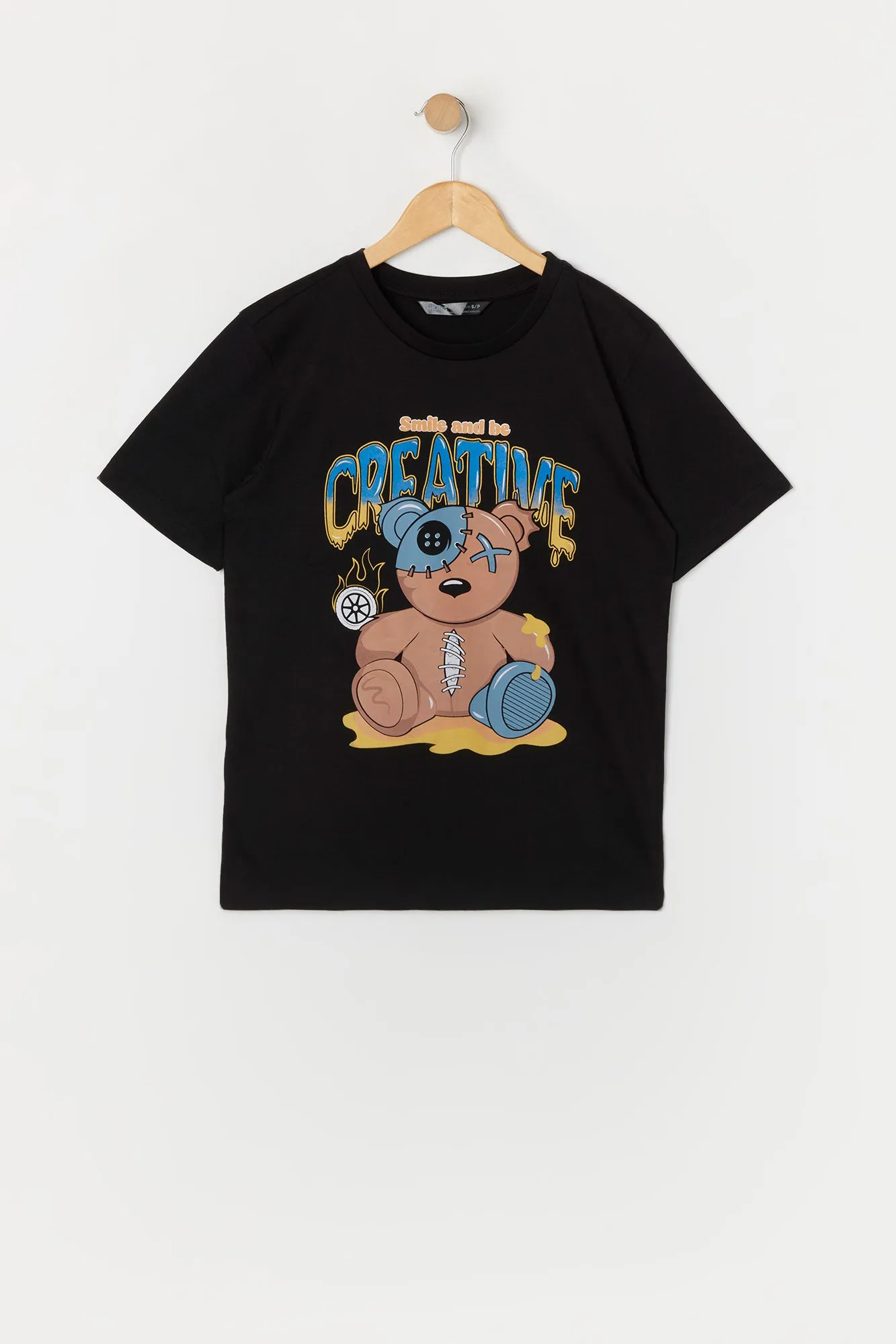 Boys Creative Teddy Graphic T-Shirt