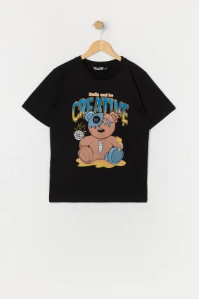 Boys Creative Teddy Graphic T-Shirt