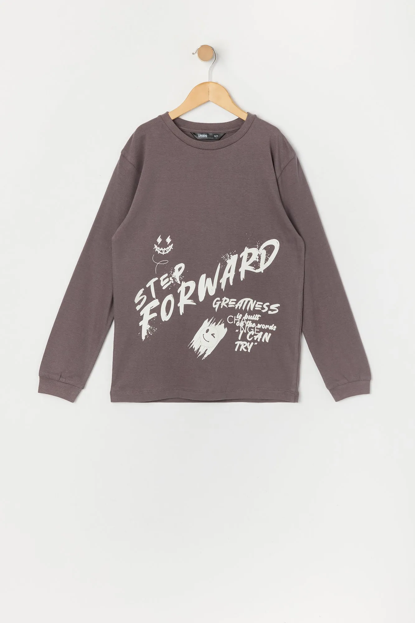 Boys Step Forward Graphic Long Sleeve Top