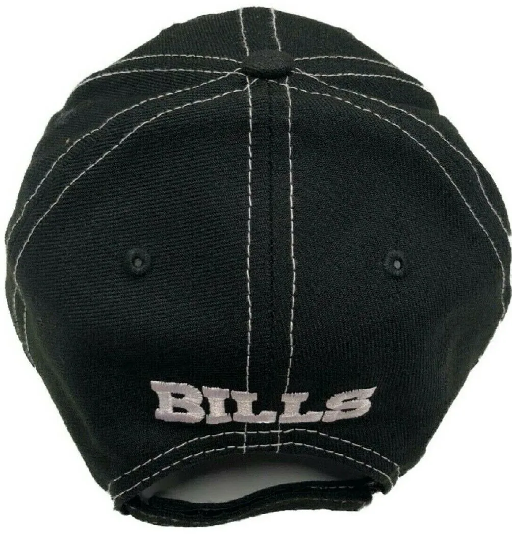 Buffalo Bills Black White New Era League 9Forty NFL Football Adjustable Hat Cap