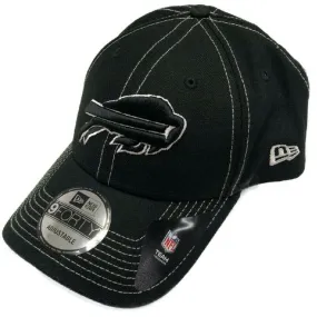 Buffalo Bills Black White New Era League 9Forty NFL Football Adjustable Hat Cap