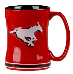 Calgary Stampeders Primary Logo Red Black CFL Football 14oz Sculpted C-Handle Mug