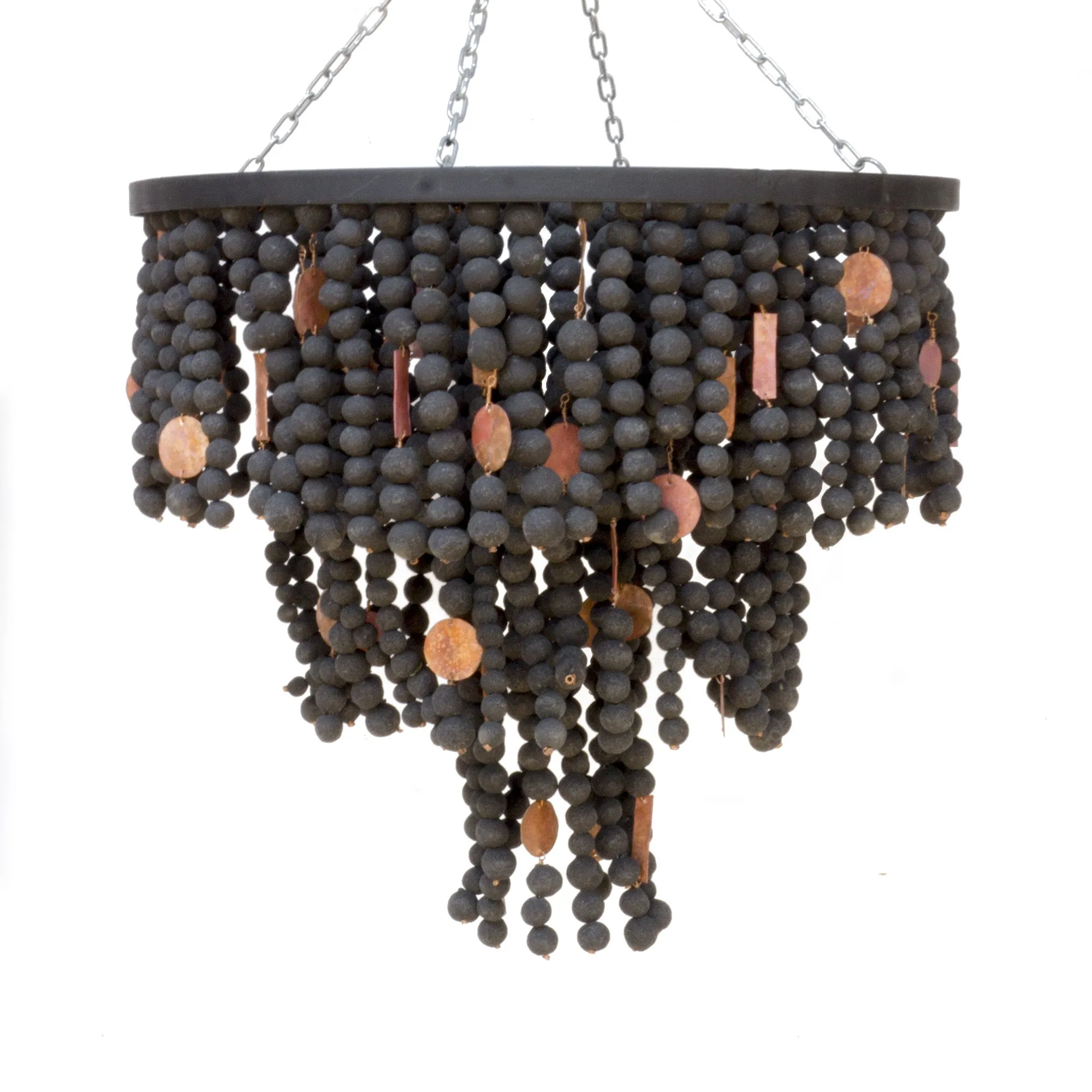 Clay Bead & Copper Chandelier