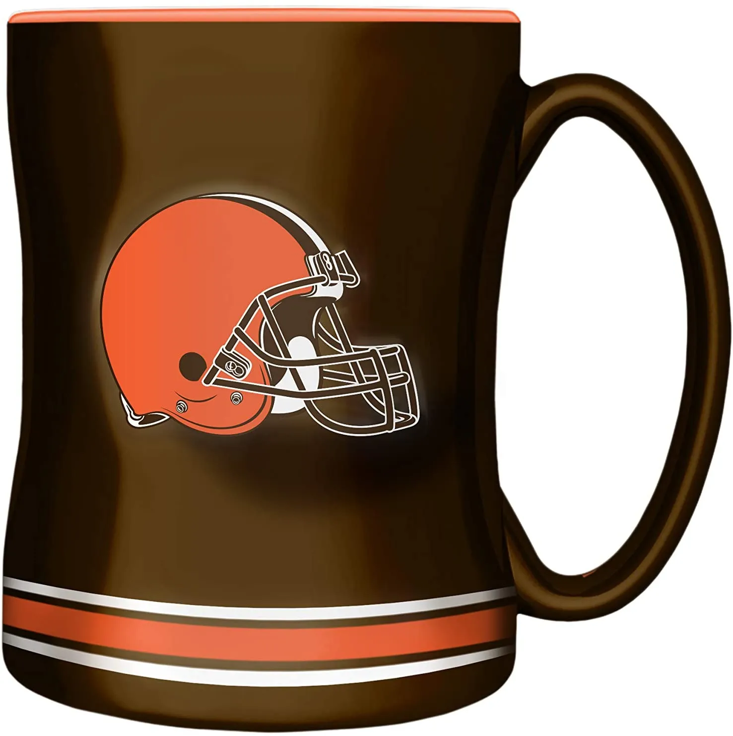 Cleveland Browns Primary Logo Orange Brown NFL Football 14oz Sculpted C-Handle Mug