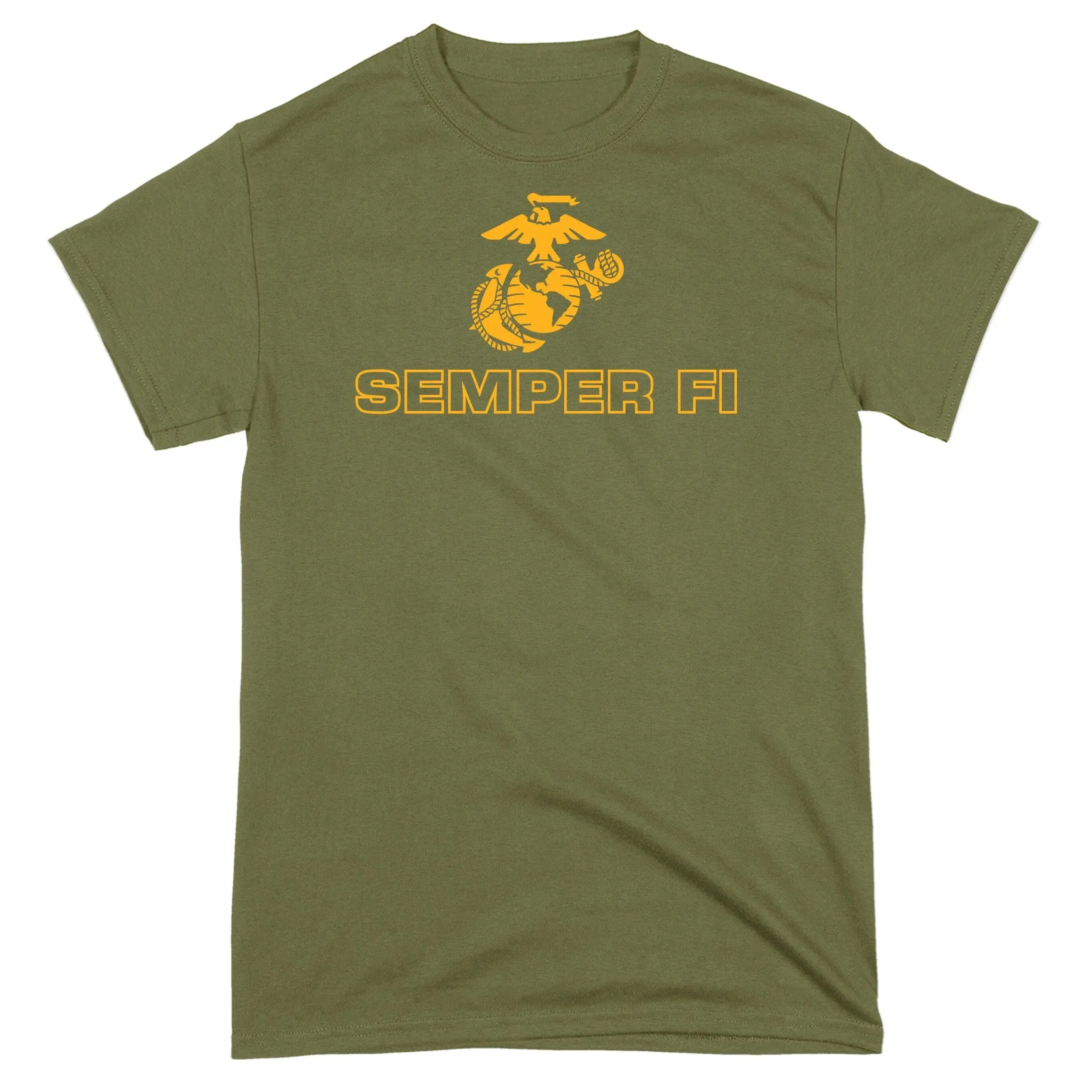 Closeout Gold EGA Over Semper Fi Tee