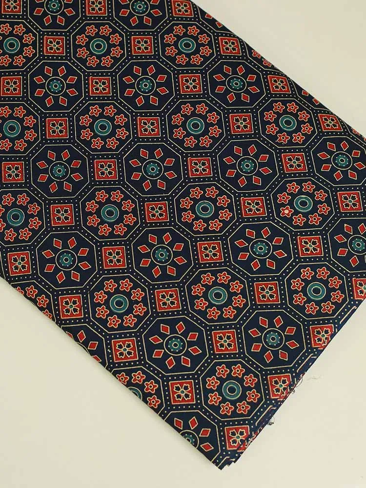 Cotton Running Material - Ajrakh Printed Work