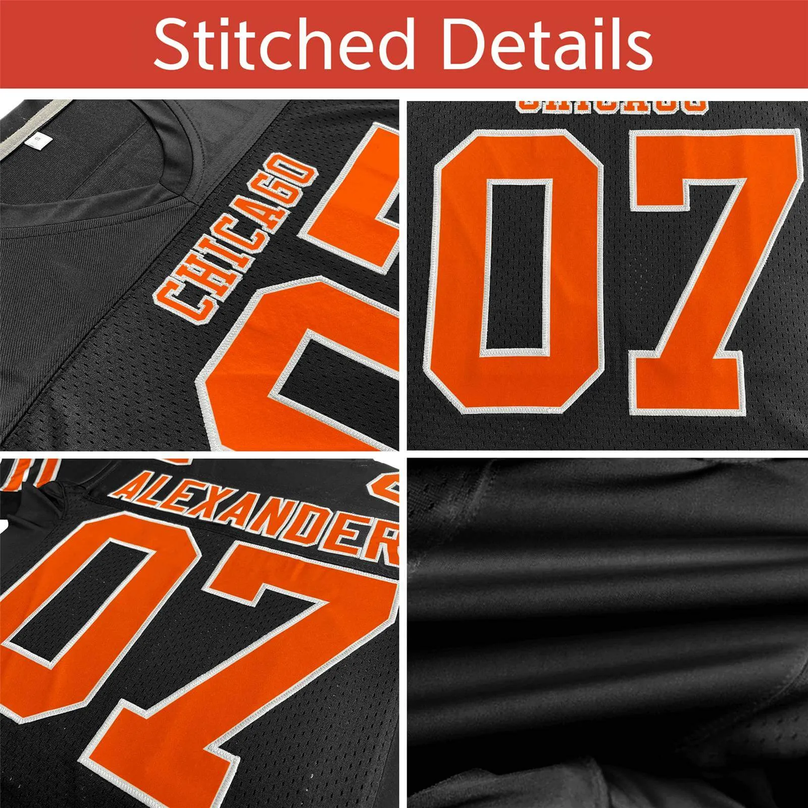 Custom Aqua Orange Personalized Color Block Authentic Football Jersey