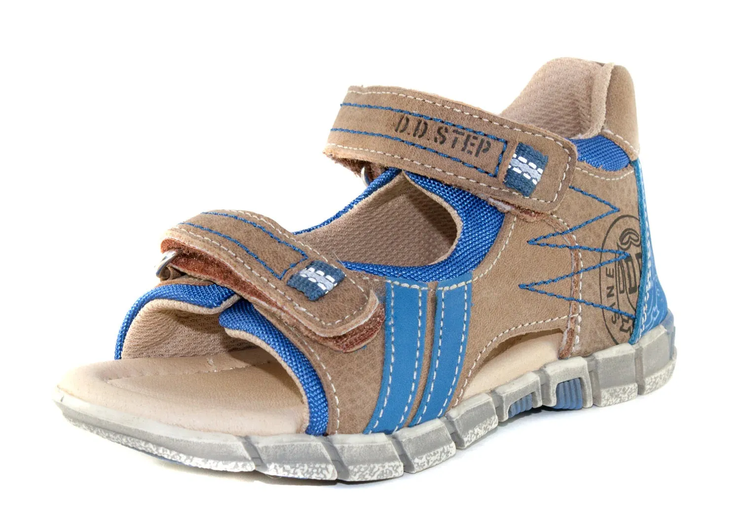 D.D. Step Little Kid Boy Sandals AFO Friendly - Supportive Leather Shoes From Europe