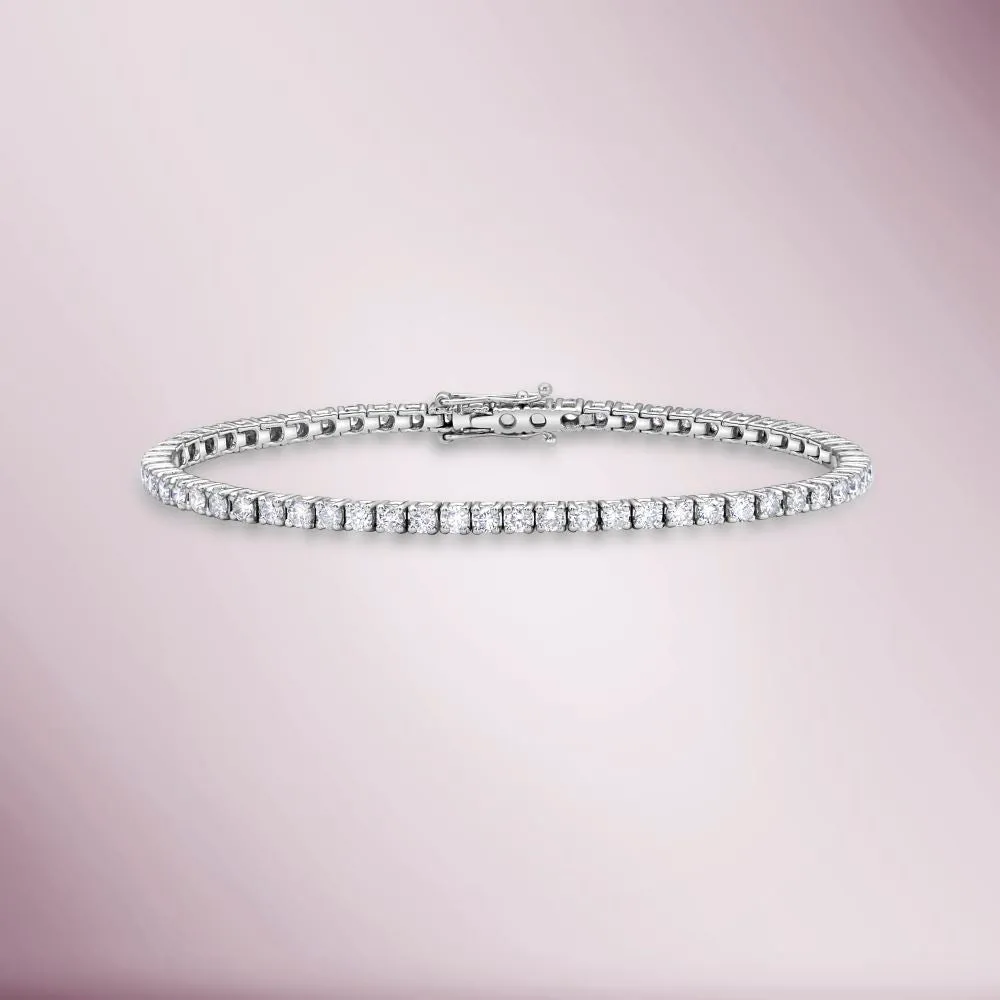 Diamond Tennis Bracelet (2.50 ct.) 4-Prongs Setting - Made in Italy