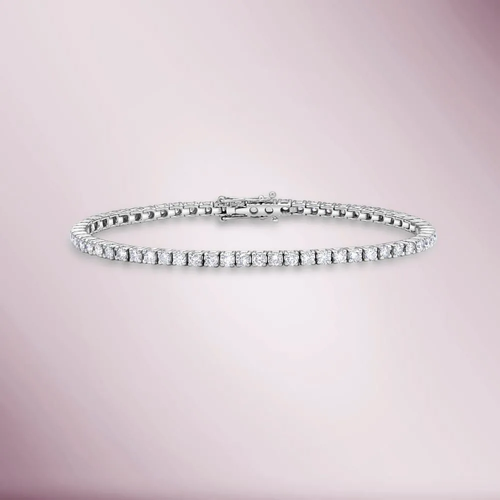 Diamond Tennis Bracelet (3.00 ct.) 4-Prongs Setting - Made in Italy