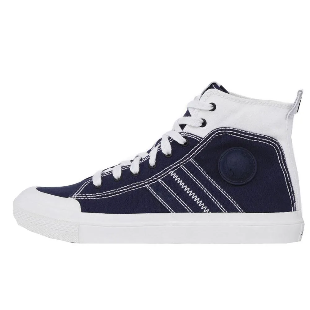 Diesel S-Astico Mid Lace Hi Top Trainers - Blue / White