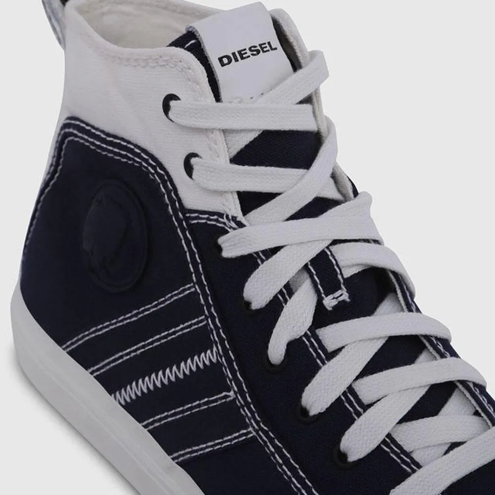 Diesel S-Astico Mid Lace Hi Top Trainers - Blue / White