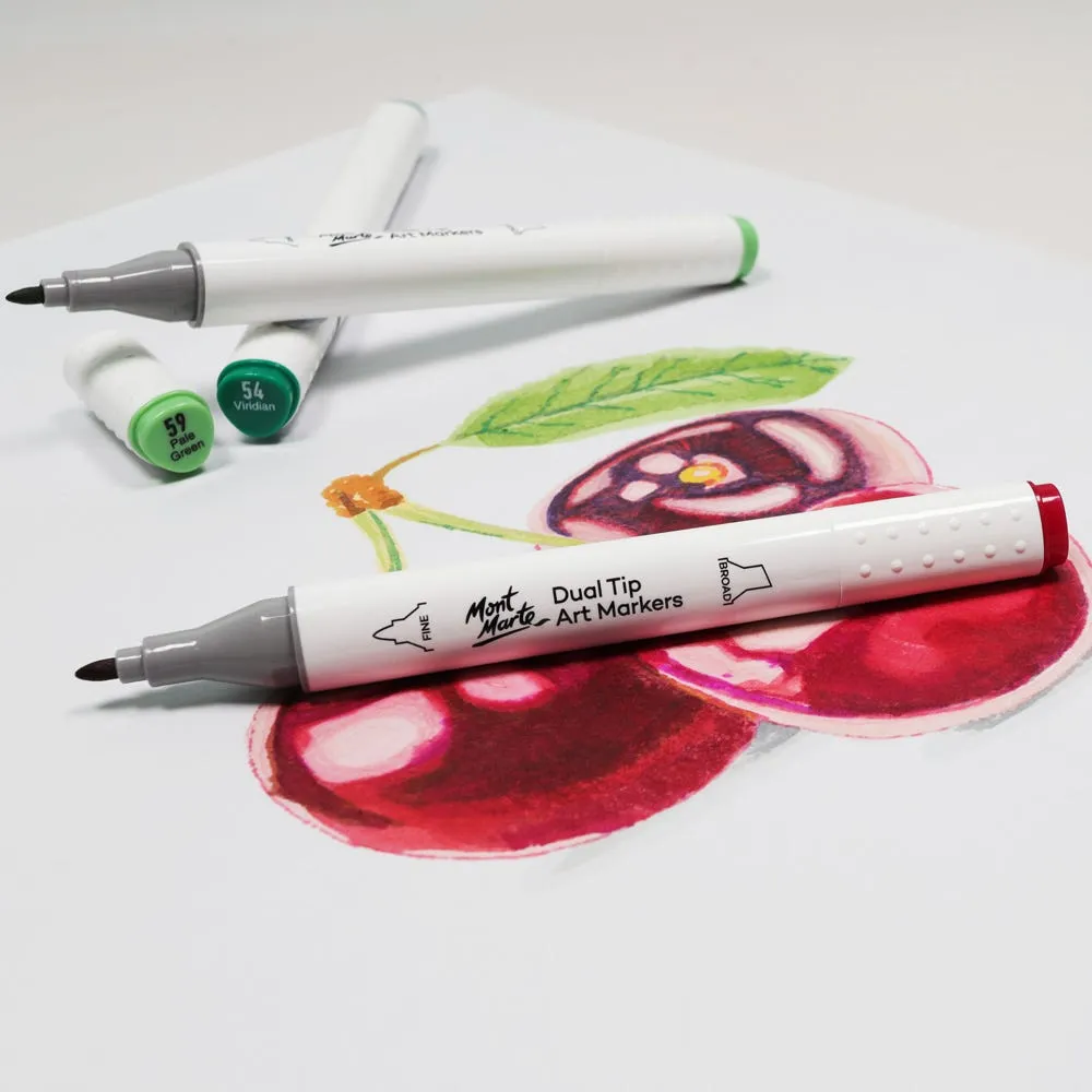 Dual Tip Art Marker Premium - Coral Red 12