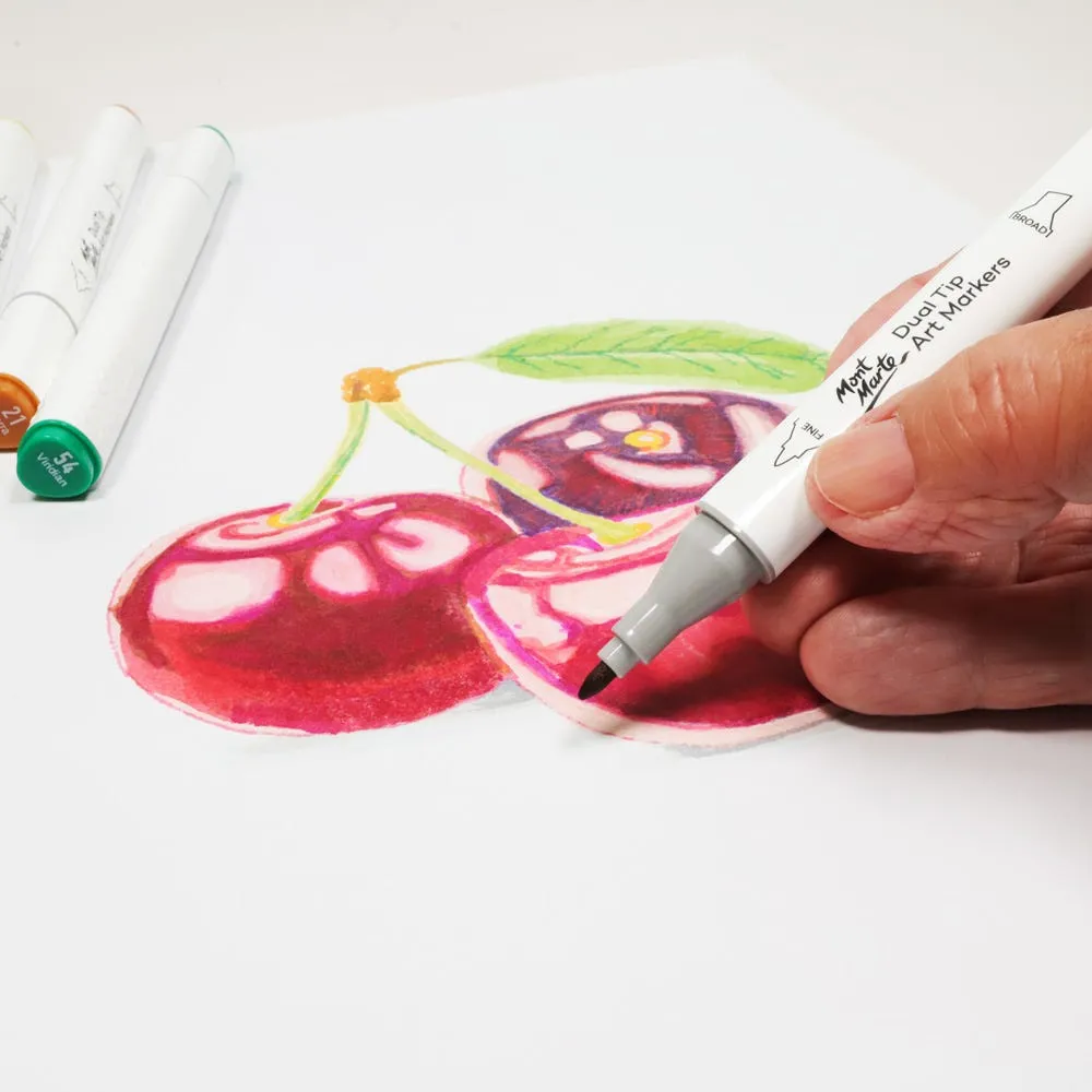 Dual Tip Art Marker Premium - Coral Red 12