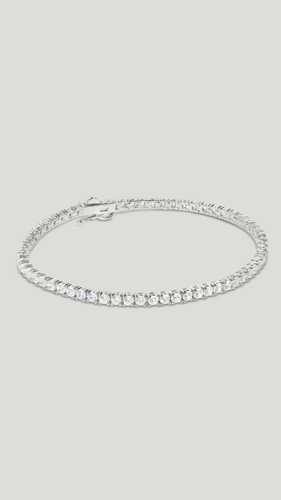 Francine Round Tennis Bracelet White Gold Plated