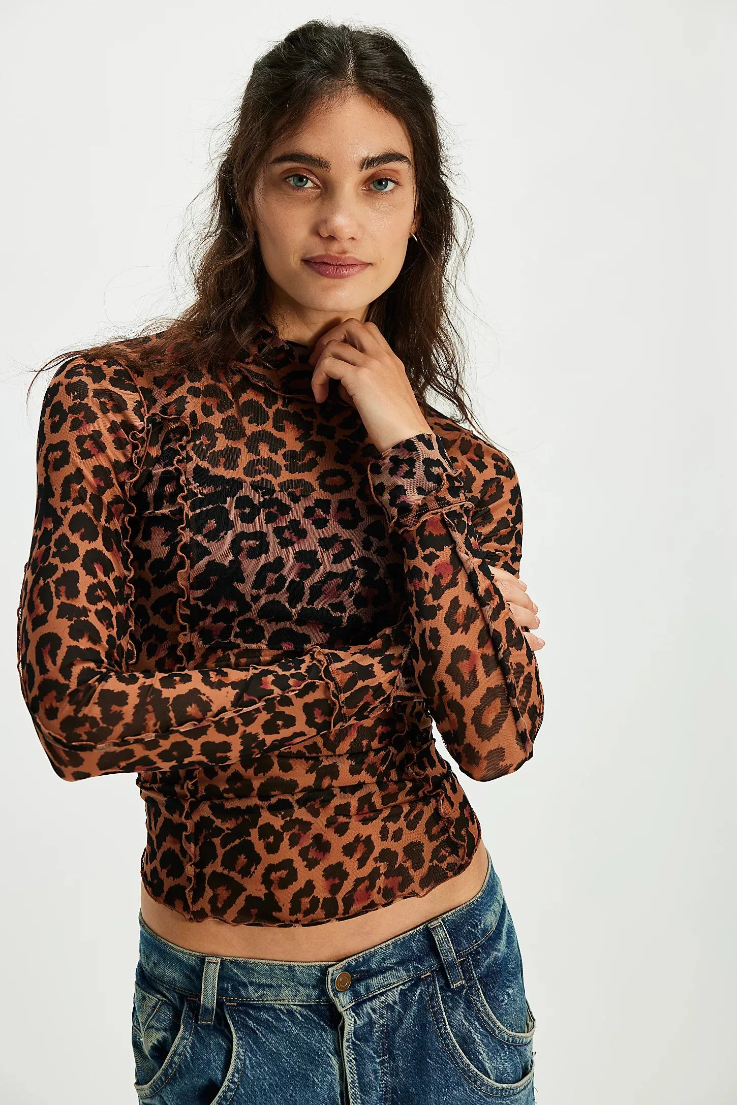 Free People Charlie Printed Mesh Top