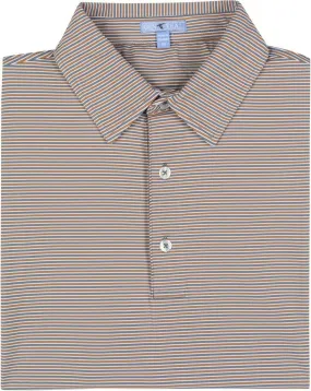 Freeport Striped Performance Polo- Toasted