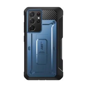 Galaxy S21 Ultra Unicorn Beetle Pro Rugged Case with S-Pen Holder - Metallic Blue