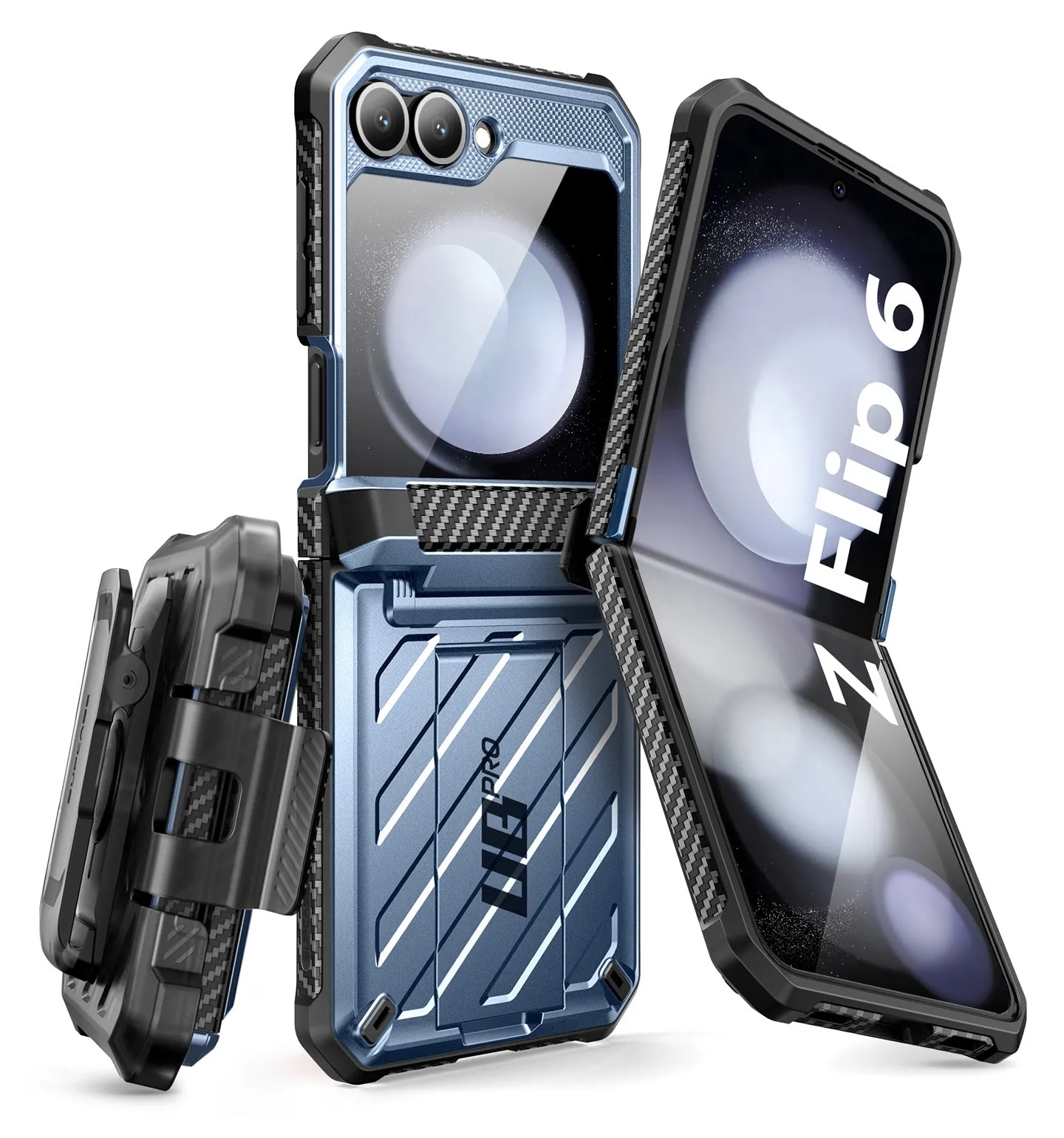 Galaxy Z Flip6 Unicorn Beetle PRO Rugged Case with Belt Clip-Metallic Blue