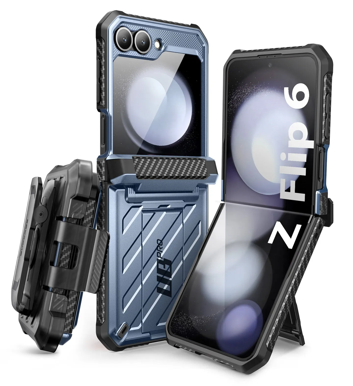 Galaxy Z Flip6 Unicorn Beetle PRO Rugged Case with Belt Clip-Metallic Blue