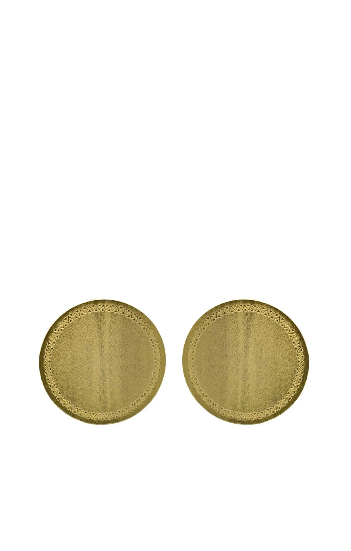 Gold Round Geometric Earrings