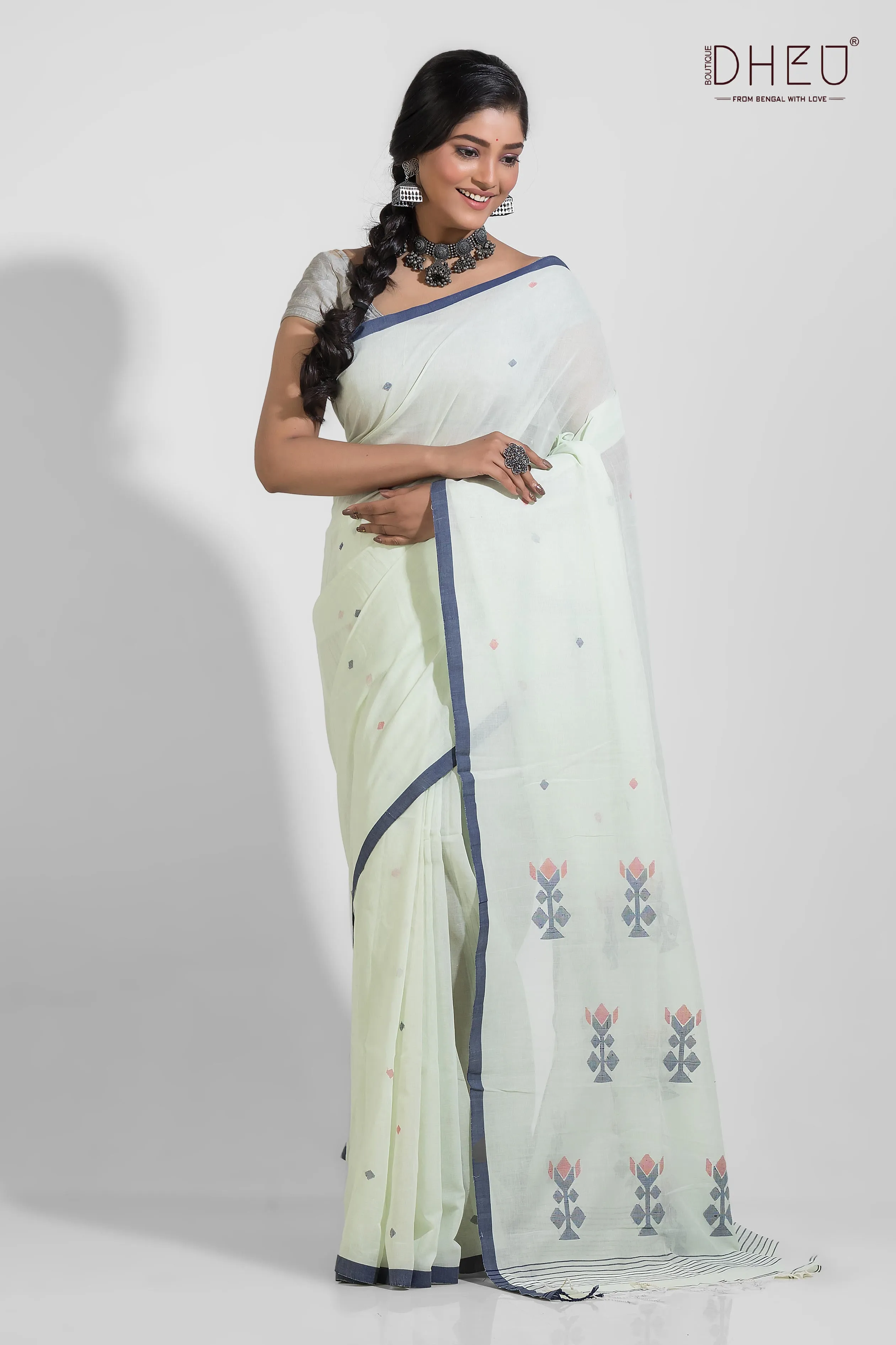 Gosthani - Pure Khadi Jamdani Tangail Saree