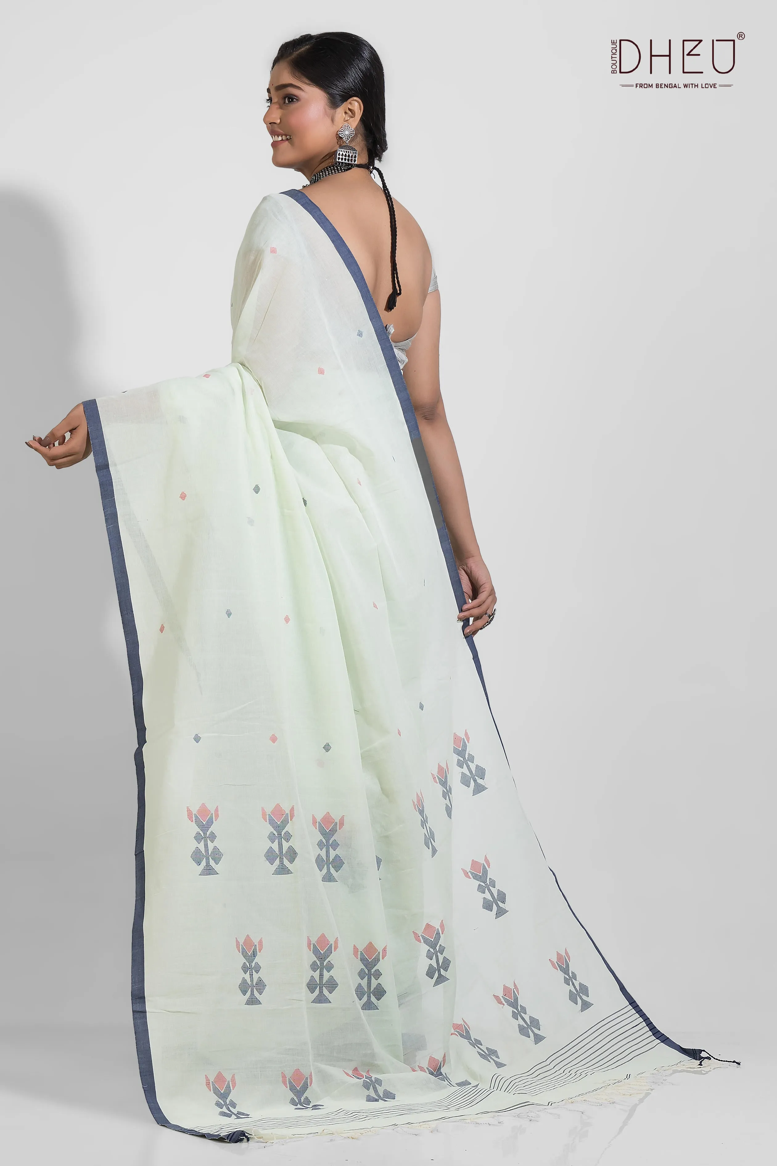 Gosthani - Pure Khadi Jamdani Tangail Saree