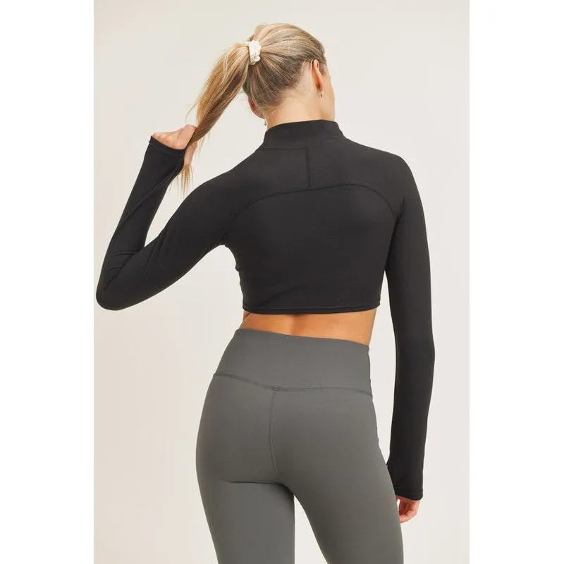 Half Zip Crop Top