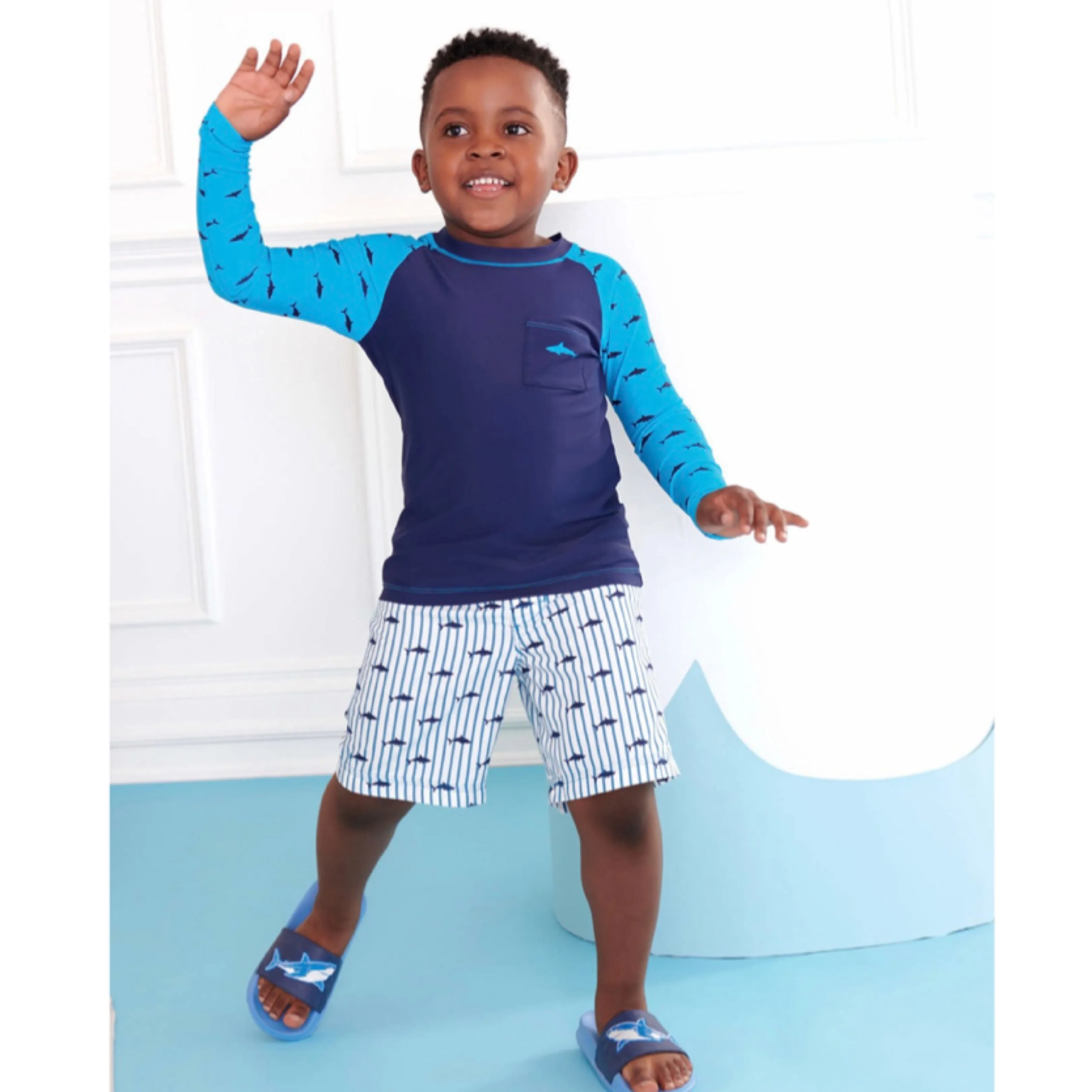 Hatley Silhouette Sharks Long Sleeve Rashguard