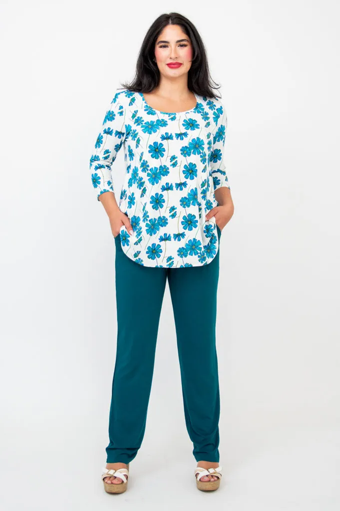 Jazz 3/4 Slv Top, Aster, Bamboo