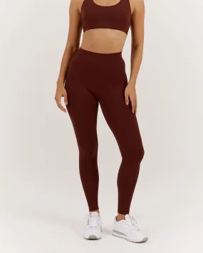 LUXE LEGGINGS 28" - CHOCOLATE