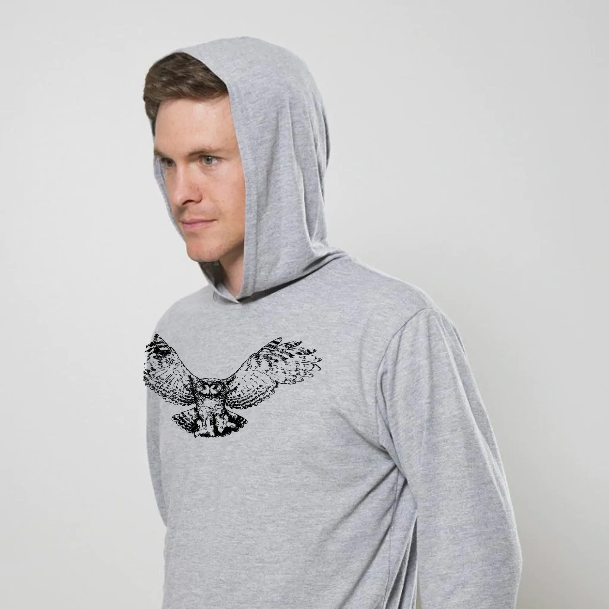 Men's LightWeight Hoodie Owl