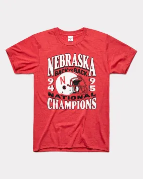 Nebraska Back to Back National Champs Red T-Shirt