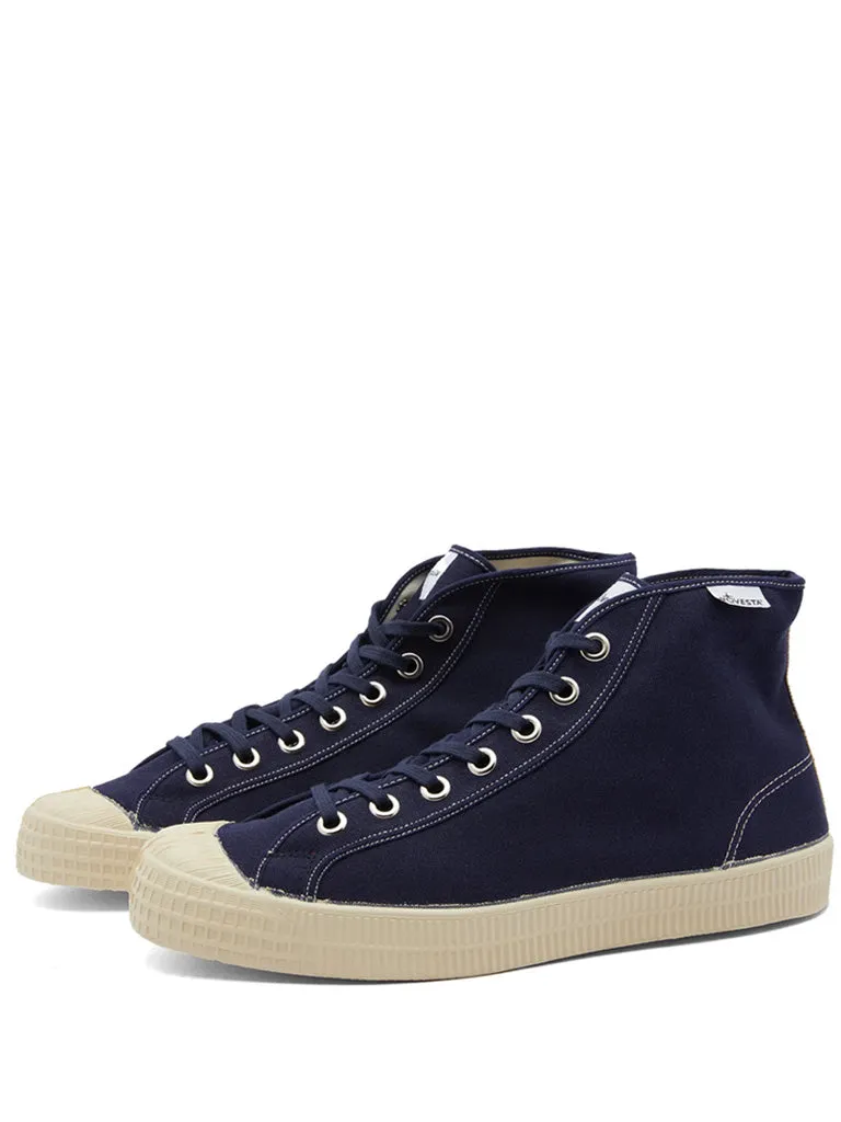 Novesta Star Dribble Contrast High Top in Navy Beige