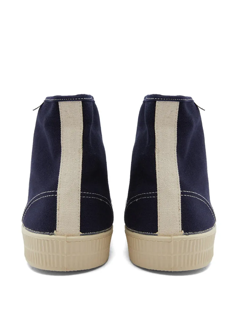 Novesta Star Dribble Contrast High Top in Navy Beige