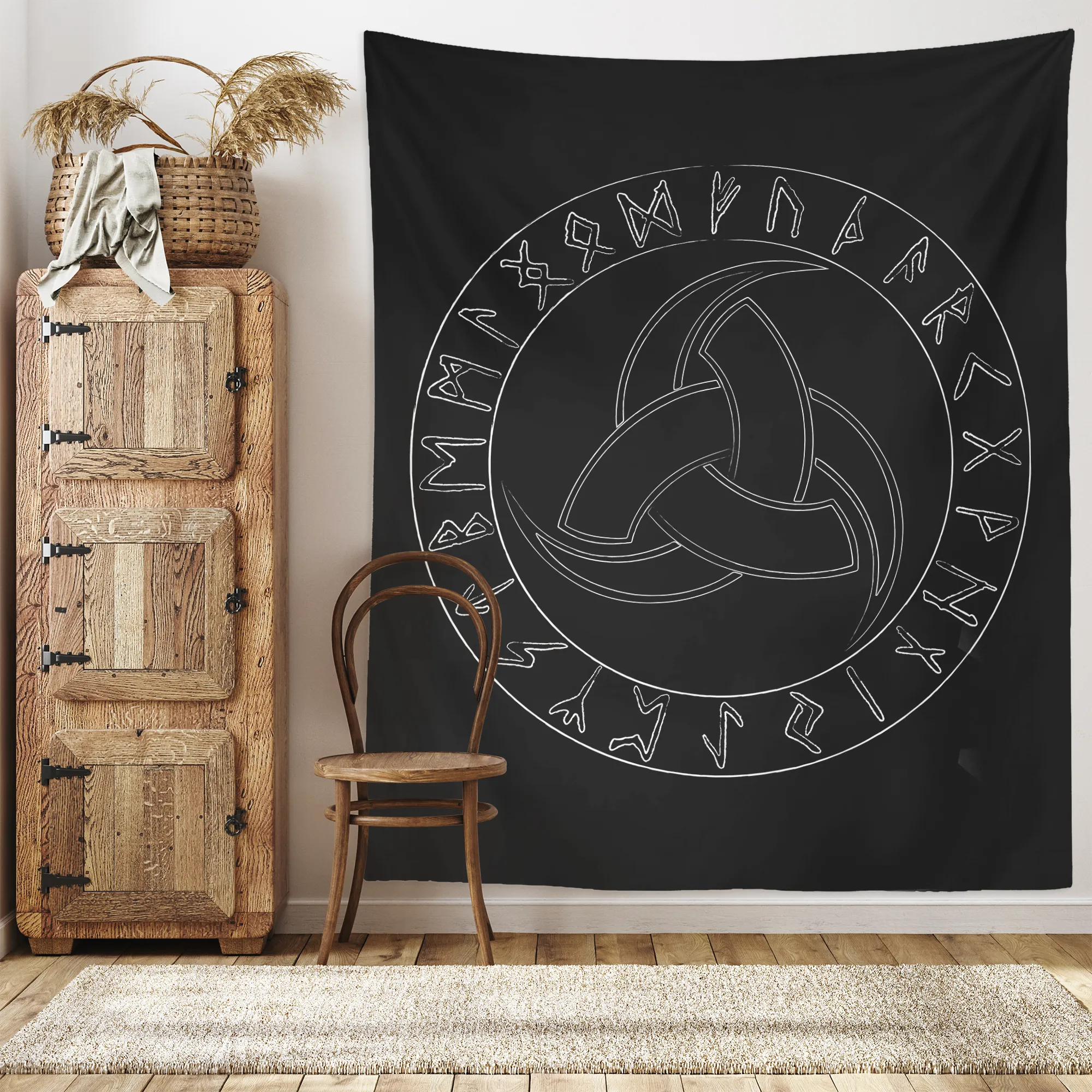 Odin's Triple Horn Wall Tapestry