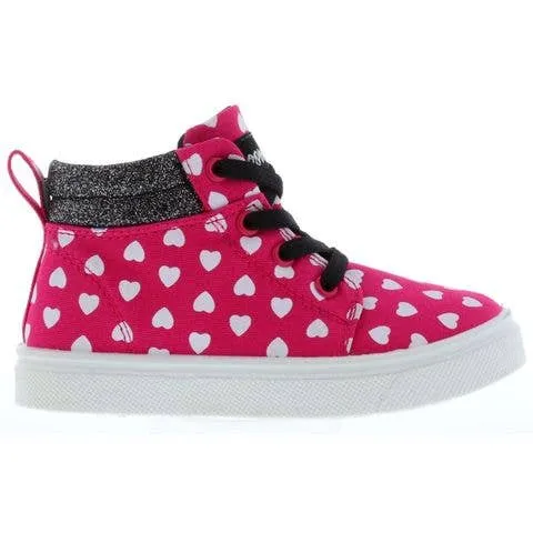 Oomphies - Sam High Top Sneaker - Pink Hearts