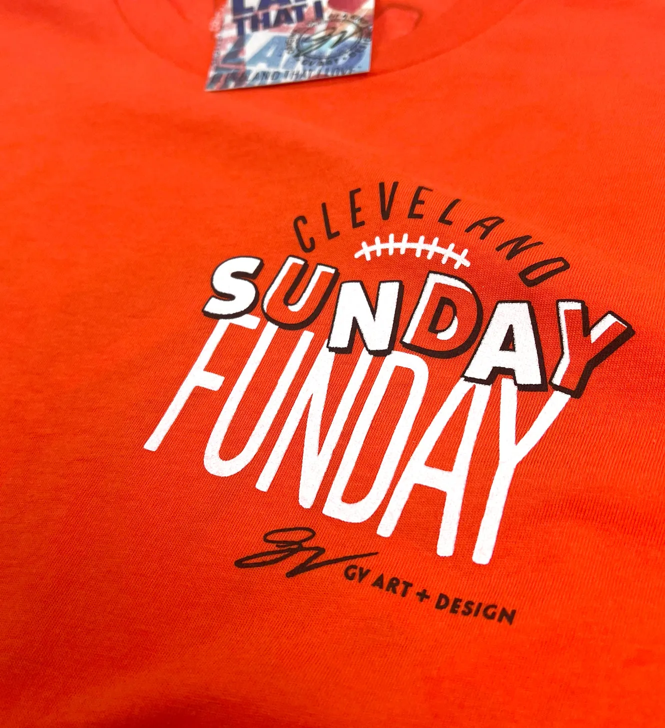 Orange Sunday Funday Cleveland Football T shirt