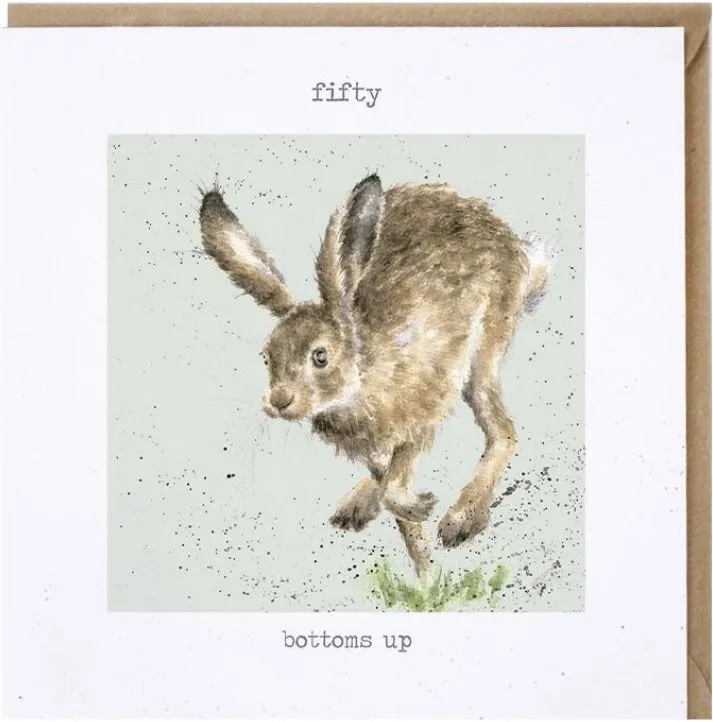 "Fifty Bottoms Up" Birthday Greeting Card from Wrendale