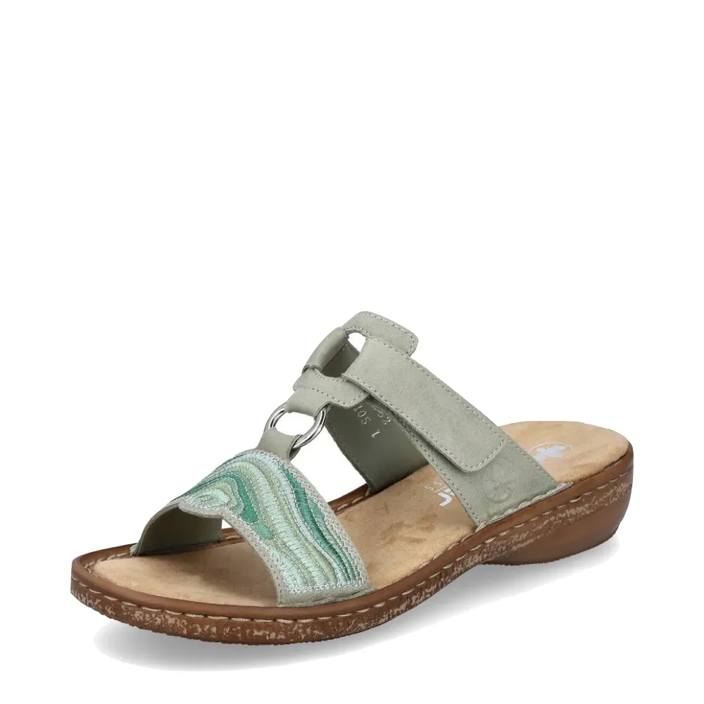 Rieker Women's Regina 29 Slide Sandal in Pistazie Mint