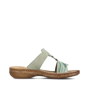 Rieker Women's Regina 29 Slide Sandal in Pistazie Mint