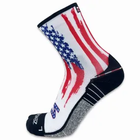 Rugged USA Flag Running Socks (Mini-Crew)