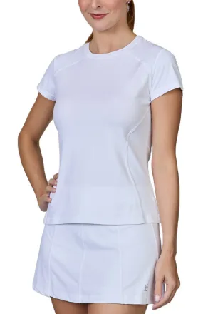 Short Sleeve White Tennis Top