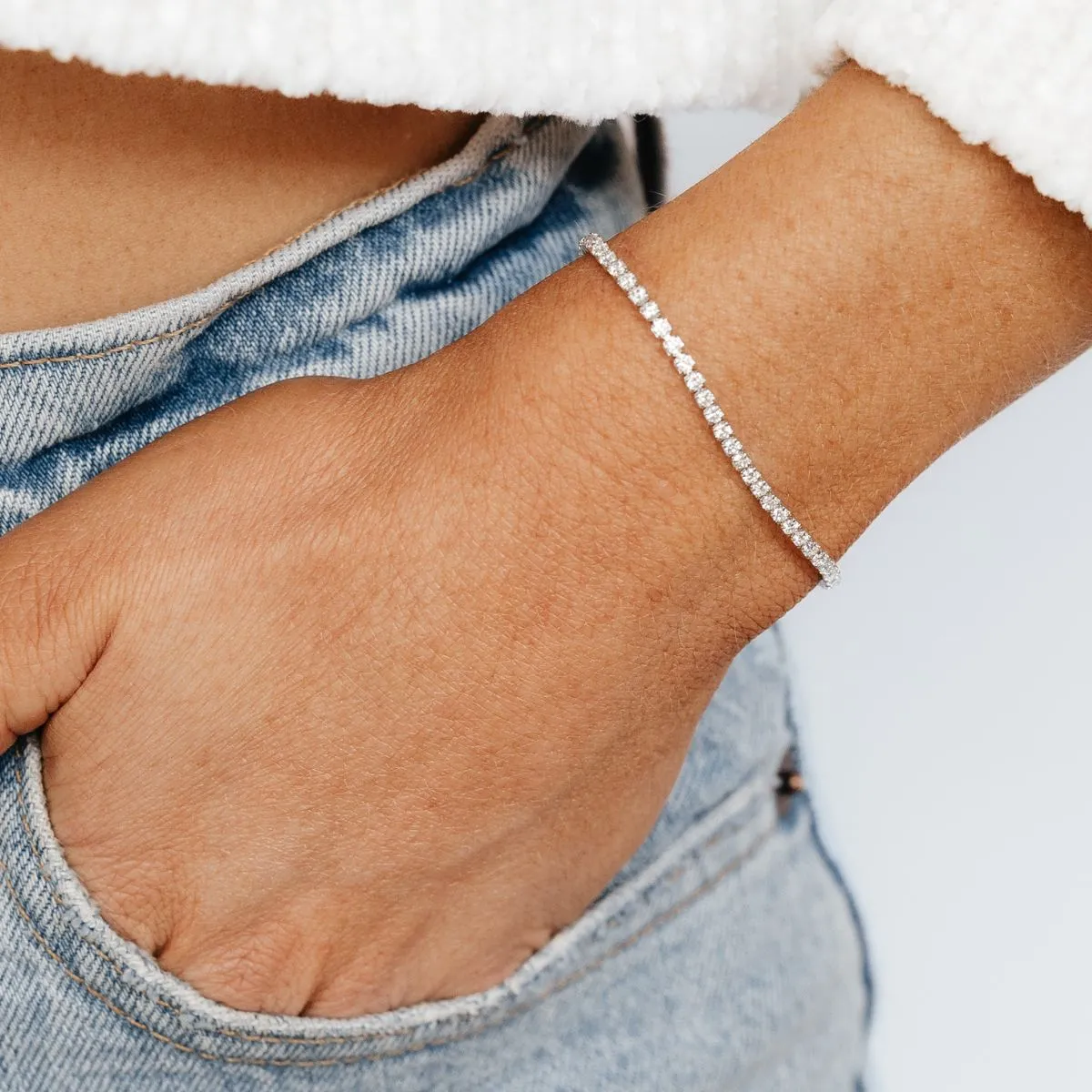 Tennis Bracelet (Silver)