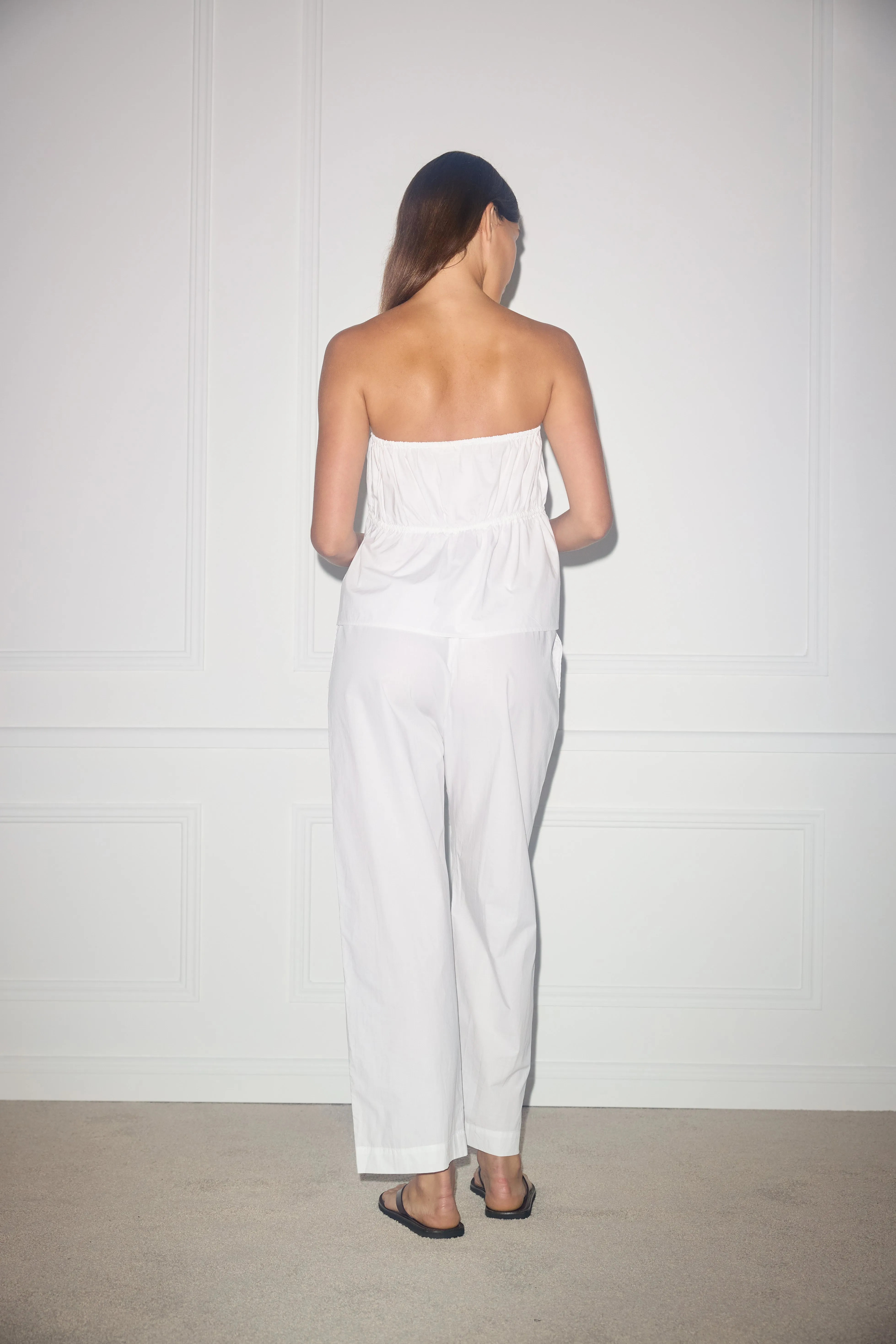 the strapless cotton top - white