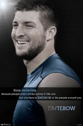 Tim Tebow "Believe" Inspiratonal Poster - Trends International