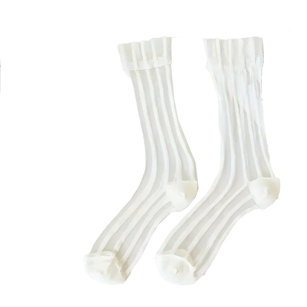 Ultra-Thin Striped Glass Silk Socks