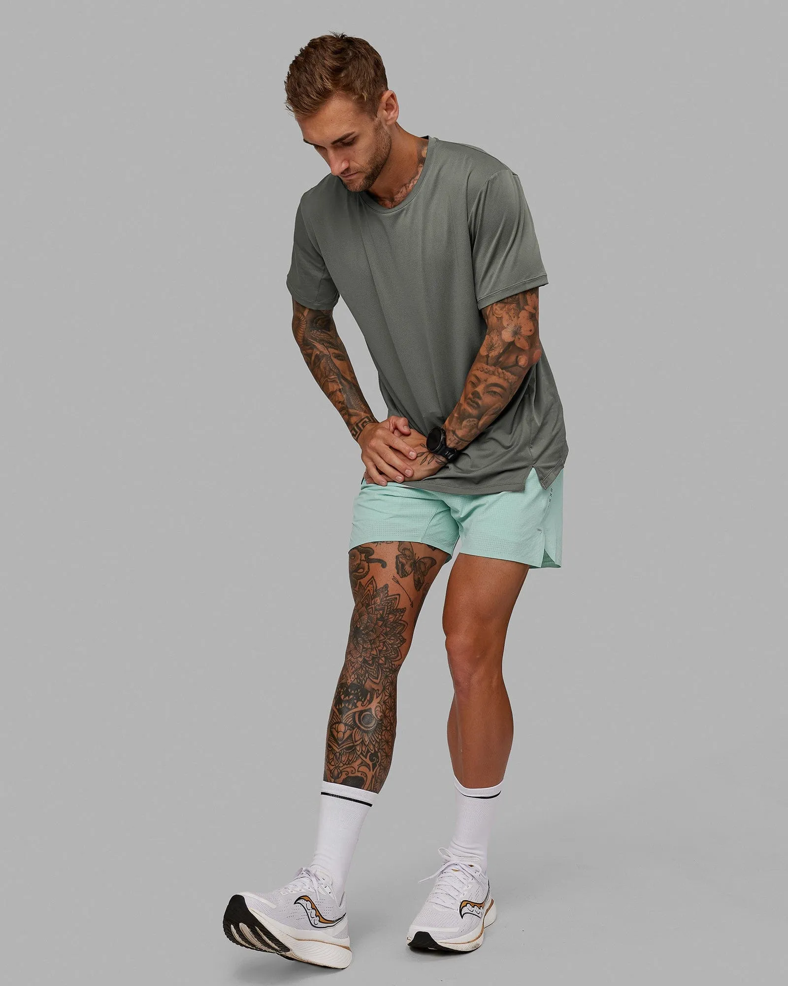 UltraAir 5" Lined Performance Shorts - Pastel Turquoise-Reflective